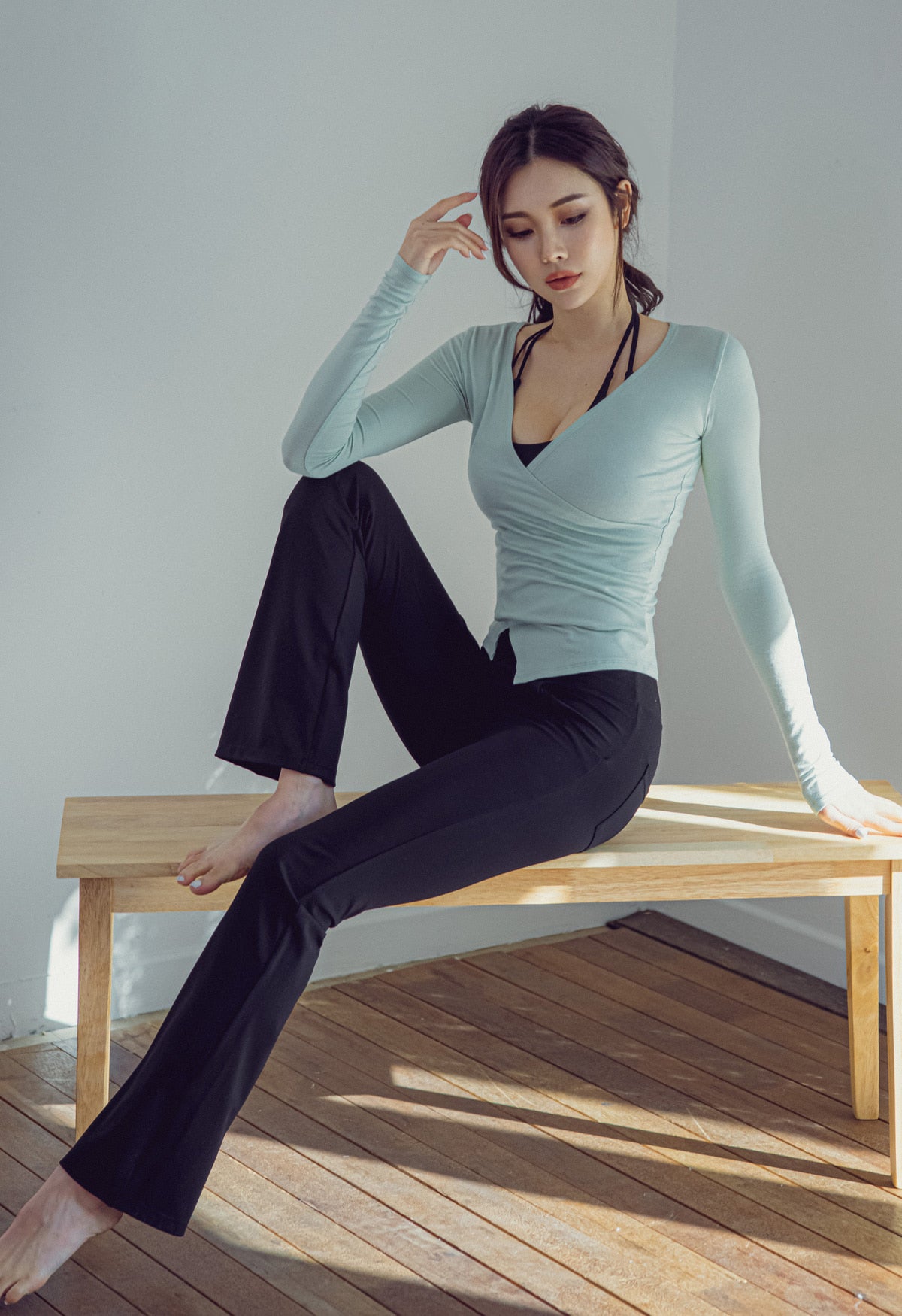 Modal Cross Long Sleeve Top