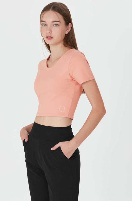 Lily Short Sleeves Crop Tank Top