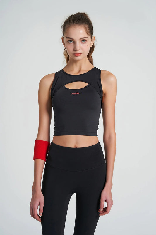 Mesh Lip Slit Tank Top