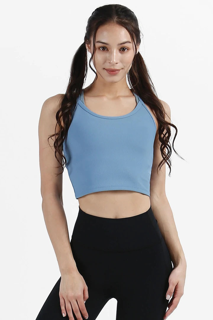 Possibilities Fitted Ribbed Crop Tank