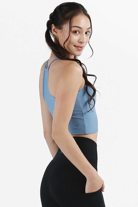 Possibilities Fitted Ribbed Crop Tank