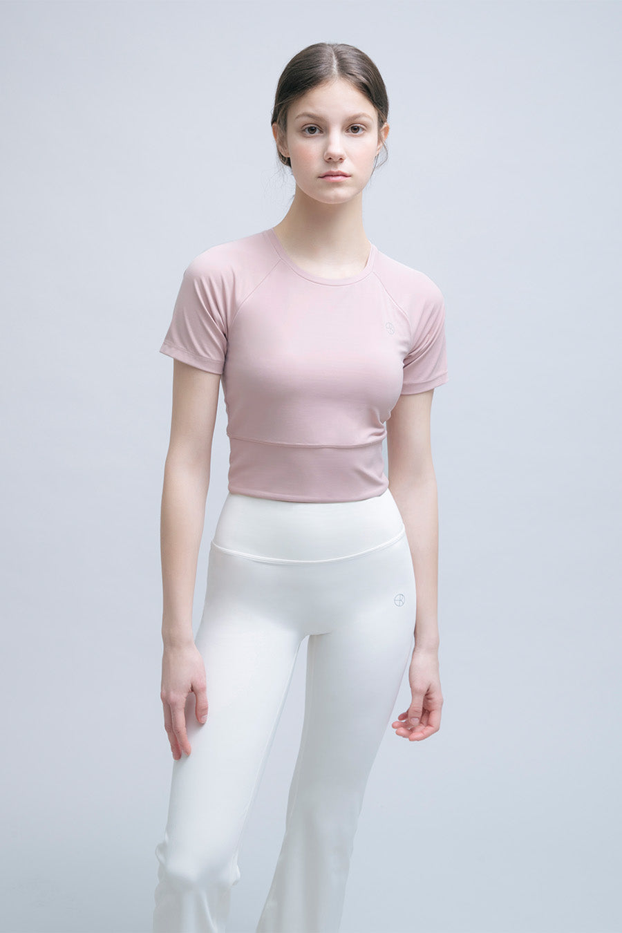 Plain Cropped Short Sleeves Top