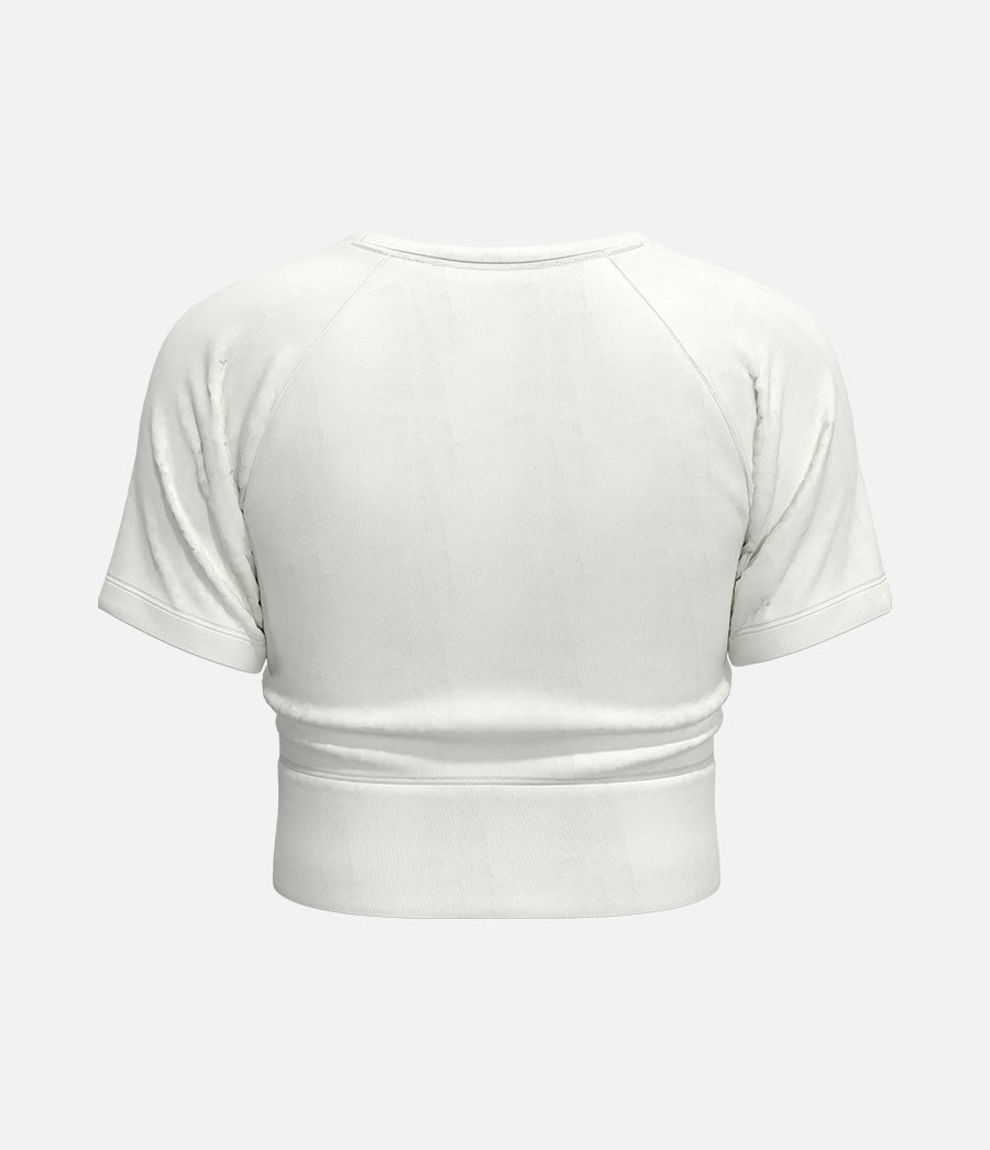 Plain Cropped Short Sleeves Top